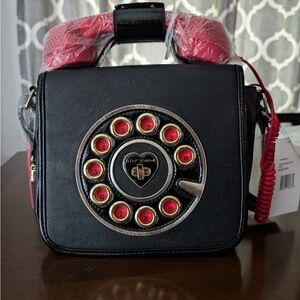 Betsey Johnson Rhinestone Phone Crossbody Purse